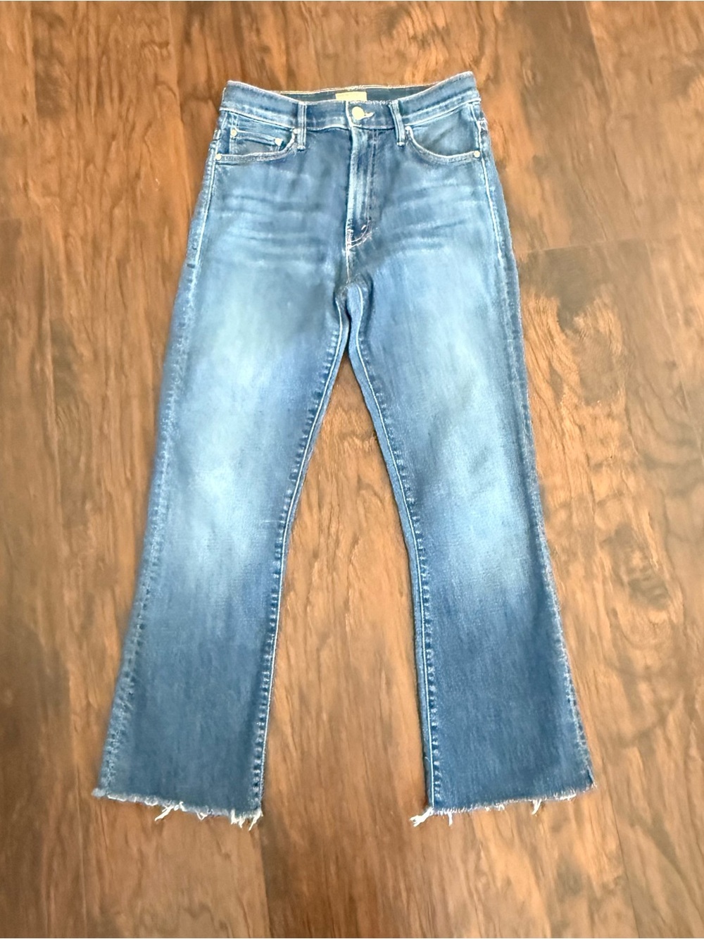 MOTHER The Insider Crop Step Fray Jeans Girl Crush Stretch Denim Cropped Size 26